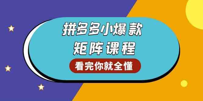拼多多爆款矩阵课程：教你测出店铺爆款，优化销量，提升GMV，打造爆款群-玖哥网创