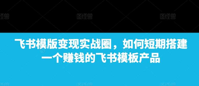 飞书模版变现实战圈，如何短期搭建一个赚钱的飞书模板产品-玖哥网创