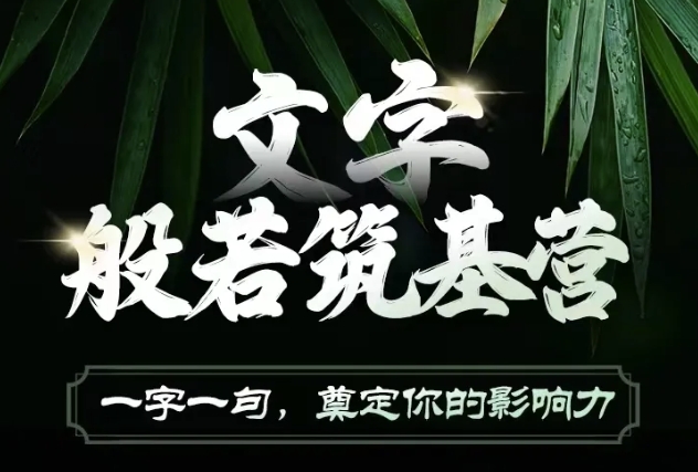 文字般若筑基营，用文字打造自己的影响力，写好文案 写出影响力 写出吸金力-玖哥网创