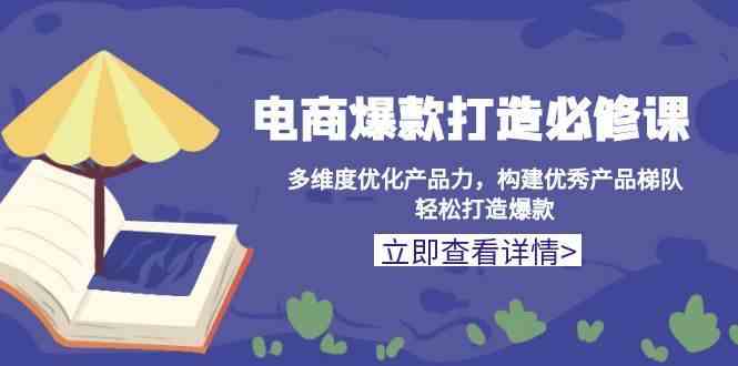 电商爆款打造必修课：多维度优化产品力，构建优秀产品梯队，轻松打造爆款-玖哥网创