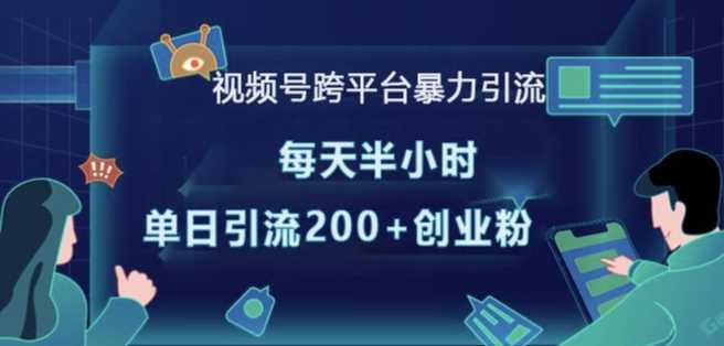 视频号跨平台暴力引流，每天半小时，单日引流200+精准创业粉-玖哥网创