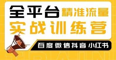 全平台精准流量实战训练营，百度微信抖音小红书SEO引流教程-玖哥网创