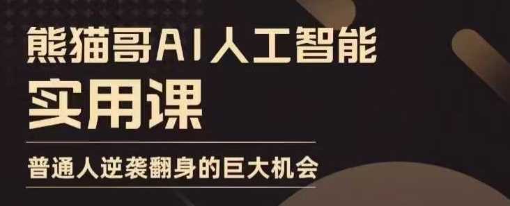 AI人工智能实用课，实在实用实战，普通人逆袭翻身的巨大机会-玖哥网创