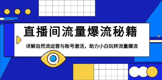 （13860期）直播间流量爆流秘籍，详解自然流运营与账号激活，助力小白玩转流量爆流-玖哥网创