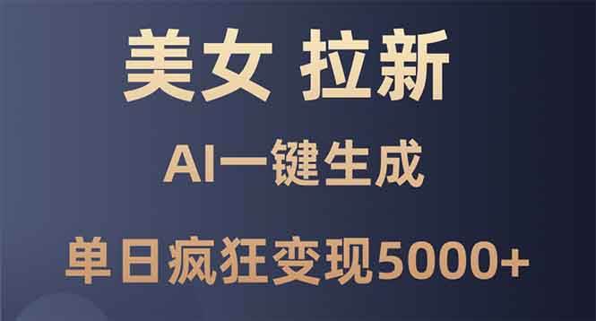 （13866期）美女暴力拉新，通过AI一键生成，单日疯狂变现5000+，纯小白一学就会！-玖哥网创