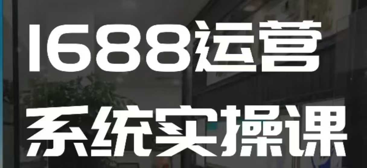 1688高阶运营系统实操课，快速掌握1688店铺运营的核心玩法-玖哥网创