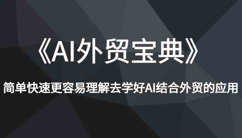 《AI外贸宝典》简单快速更容易理解去学好AI结合外贸的应用-玖哥网创