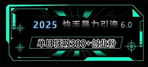 2025年快手6.0保姆级教程震撼来袭，单日狂吸300+精准创业粉-玖哥网创