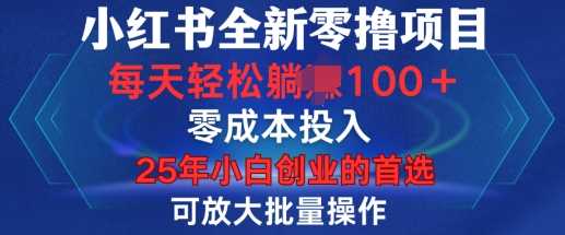 小红书全新纯零撸项目，只要有号就能玩，可放大批量操作，轻松日入100+【揭秘】-玖哥网创