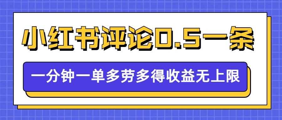 小红书留言评论，0.5元1条，一分钟一单，多劳多得，收益无上限-玖哥网创