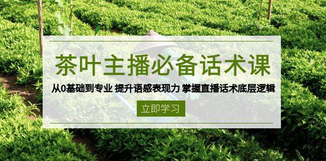 茶叶主播必备话术课 从0基础到专业 提升语感表现力 掌握直播话术底层逻辑-玖哥网创