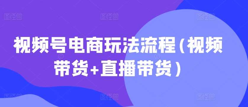 视频号电商玩法流程，视频带货+直播带货【更新2025年1月】-玖哥网创