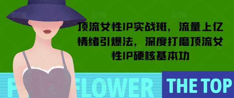 顶流女性IP实战班，流量上亿情绪引爆法，深度打磨顶流女性IP硬核基本功-玖哥网创