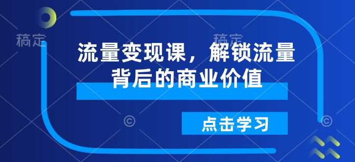流量变现课，解锁流量背后的商业价值-玖哥网创