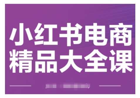 小红书电商精品大全课，快速掌握小红书运营技巧，实现精准引流与爆单目标，轻松玩转小红书电商-玖哥网创