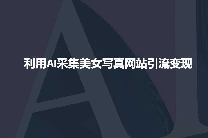 利用AI采集美女写真网站引流变现，引流嘎嘎的-玖哥网创