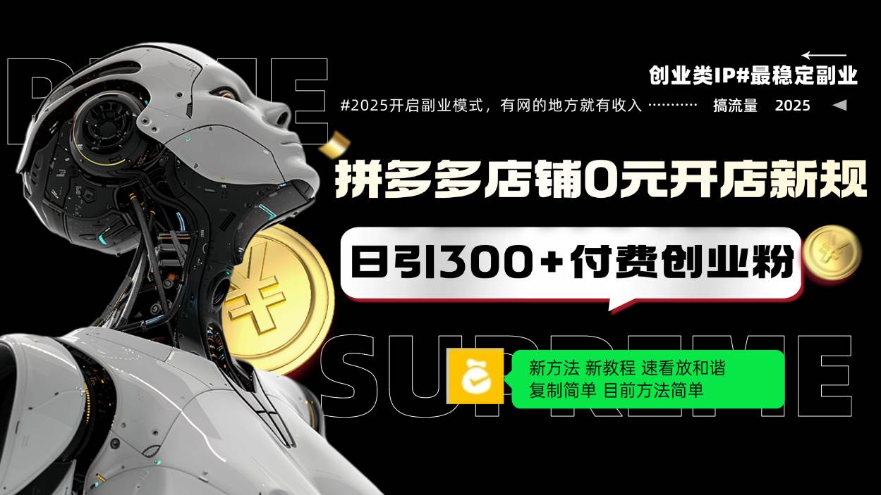 （14092期）拼多多店铺0元开店新规，日引300+付费创业粉，目前方法简单复制粘贴可矩阵-玖哥网创