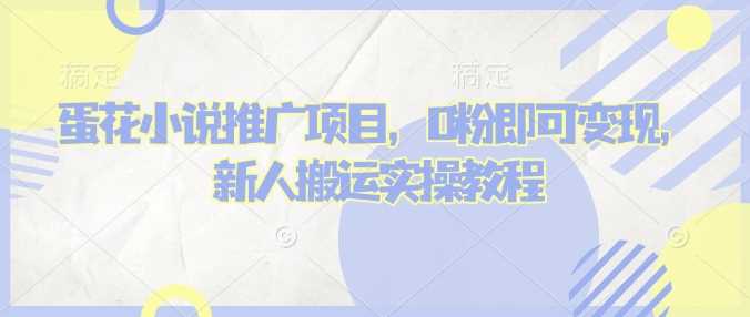 蛋花小说推文项目，0粉即可变现，新人搬运实操教程-玖哥网创