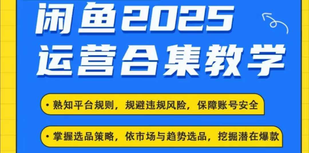 2025闲鱼电商运营全集，2025最新咸鱼玩法-玖哥网创