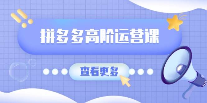 （14327期）拼多多高阶运营课：极致群爆款玩法，轻付费无尽复制，打造单品爆款之路-玖哥网创