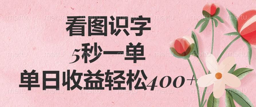 （14338期）看图识字，5秒一单，单日收益轻松400+-玖哥网创