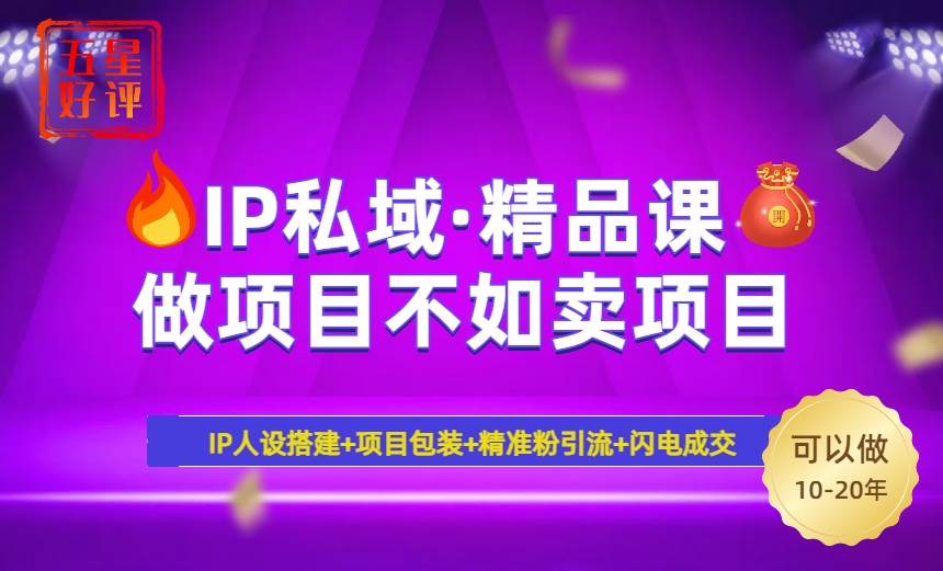（14406期）2025年“IP私域·密训精品课”，日赚3000+小白避坑年赚百万，暴力引流…-玖哥网创