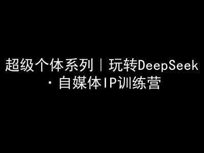 超级个体系列，玩转DeepSeek·自媒体IP训练营，deepseek教程-玖哥网创