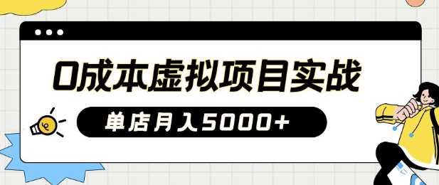 0成本虚拟项目实战手把手教你落地，单店月入5k-玖哥网创