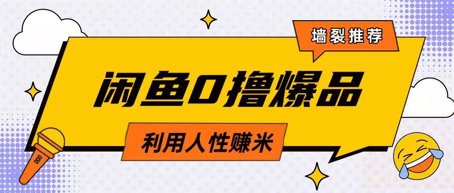 咸鱼0撸玩法利用人性售卖商品达到日挣2张的效果-玖哥网创