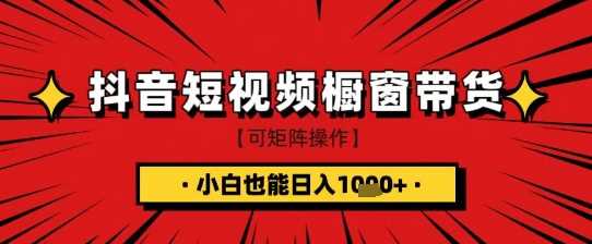 抖音短视频食品橱窗带货，小白轻松上手日入1k+【揭秘】-玖哥网创