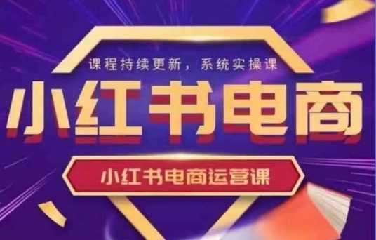 小红书电商运营实操课，​新手从0~1落地实操-玖哥网创
