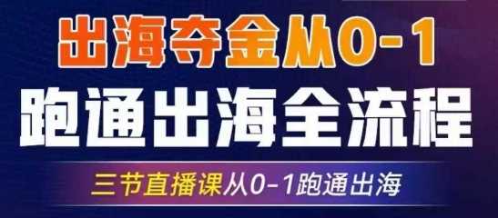 2025出海夺金从0-1跑通出海全流程，三节直播课从0-1跑通出海，教你用AI跑通全流程-玖哥网创