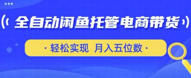 全自动闲鱼托管式电商带货，只需一部安卓手机和一个闲鱼号，轻松实现月入五位数【揭秘】-玖哥网创