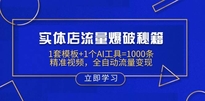 实体店流量爆破秘籍：1套模板+1个AI工具=1000条精准视频，全自动流量变现-玖哥网创