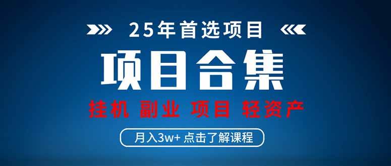 （14175期）2025 实操项目合集 挂机类型 直播类型 轻资产创业类型 课程分享各项目…-玖哥网创