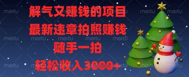 解气又挣钱的项目，最新违章拍照挣钱，随手一拍，轻松收入数张【揭秘】-玖哥网创