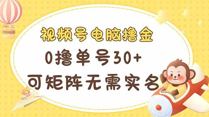 （14220期）视频号电脑撸金 0撸单号30+ 可矩阵 无需实名多号多得-玖哥网创