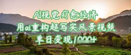 AI视觉疗愈经济：用ai重构超写实风景视频，单日变现多张-玖哥网创
