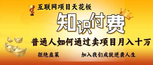 互联网项目天花板，知付付费项目，普通人如何通过卖项目月入十个，拒绝韭菜【揭秘】-玖哥网创