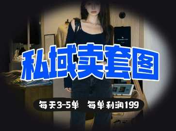 私域卖套图每天3-5单，每单利润99-玖哥网创