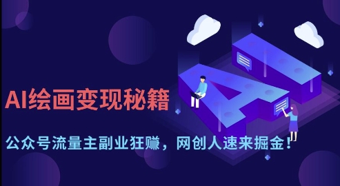 AI绘画变现秘籍：公众号流量主副业狂挣，网创人速来掘金【揭秘】-玖哥网创