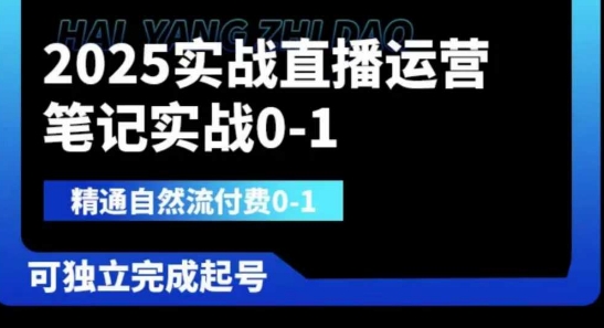 2025实战直播运营0-1，精通自然流付费0-1，可独立完成起号-玖哥网创
