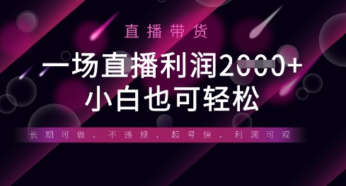 半无人直播带货，一场利润数张，适合所有平台玩法，小白也可轻松-玖哥网创