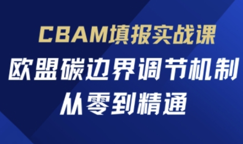 CBAM填报实战课，欧盟碳边界调节机制，从零到精通-玖哥网创