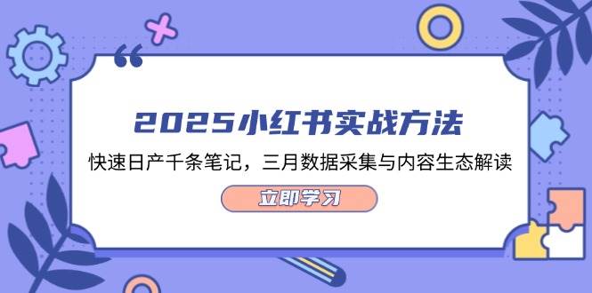 （14347期）2025小红书实战方法，快速日产千条笔记，三月数据采集与内容生态解读-玖哥网创