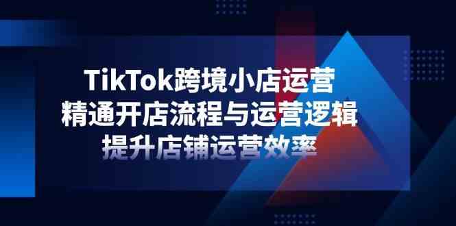 TikTok跨境小店运营，精通开店流程与运营逻辑，提升店铺运营效率-玖哥网创