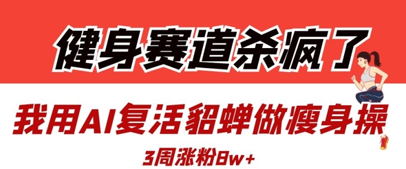 健身赛道杀疯了？我用AI复活貂蝉做瘦身操，3周涨粉8W-玖哥网创