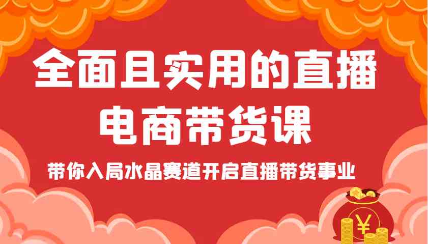 全面且实用的直播电商带货课，带你入局水晶赛道开启直播带货事业-玖哥网创