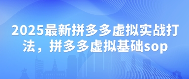 2025最新拼多多虚拟实战打法，拼多多虚拟基础sop-玖哥网创