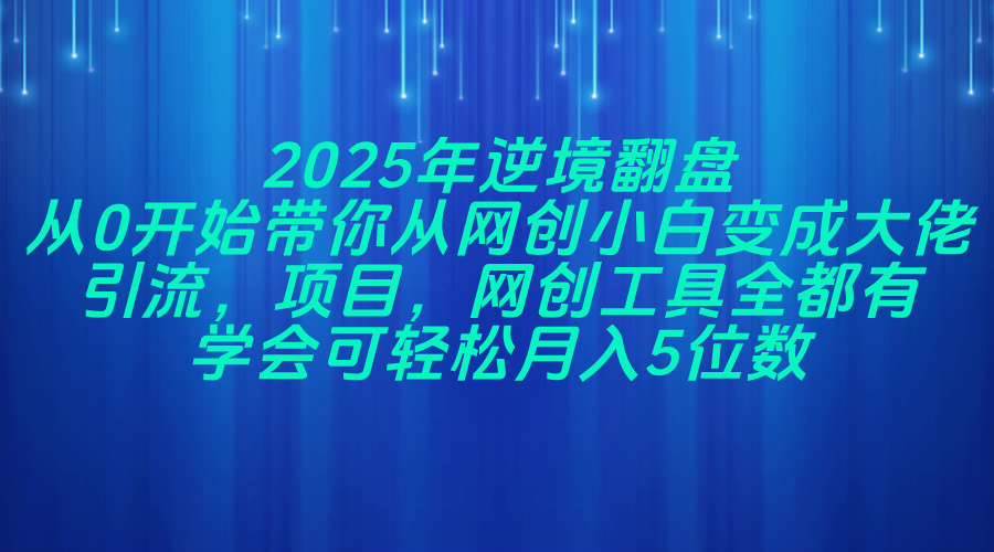 （14473期）2025年逆境翻盘，从0开始带你从网创小白变成大佬，引流，项目，网创工…-玖哥网创